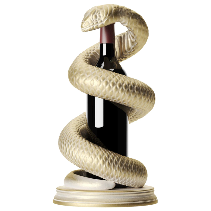 Bottle holder "Snake" made of solid beech